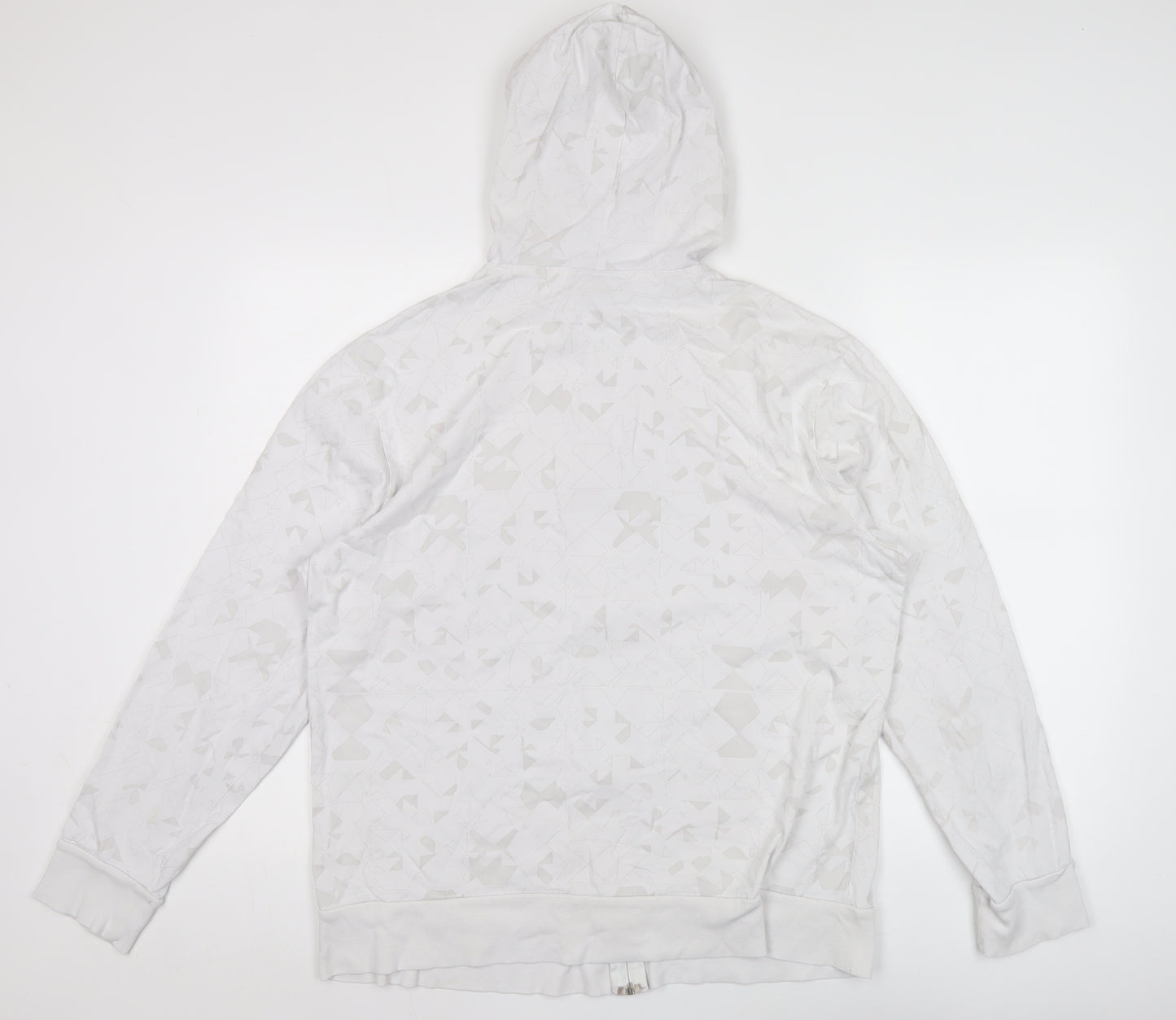 Cedarwood State Men’s White XL Hoodie Full Zip Geometric Pattern