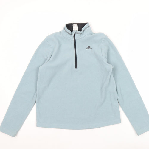 Quechua Boys Blue Fleece Sweatshirt 10-11 Years Half Zip Hiking Top