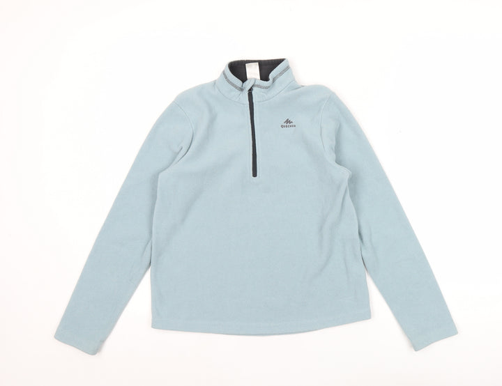 Quechua Boys Blue Fleece Sweatshirt 10-11 Years Half Zip Hiking Top