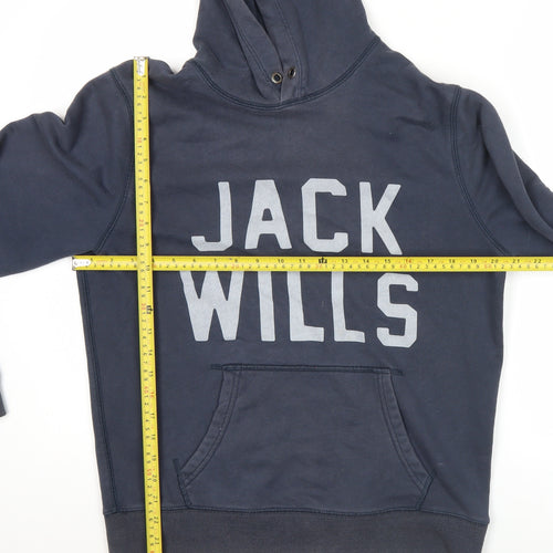 Jack Wills Men’s Blue Pullover Hoodie S Regular Fit Graphic Logo