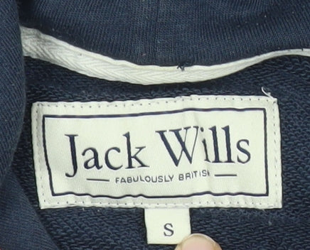 Jack Wills Men’s Blue Pullover Hoodie S Regular Fit Graphic Logo