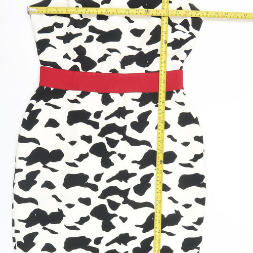 Damsel in a Dress Women’s Size 12 Black White Animal Print Sheath Dress