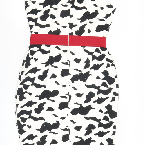 Damsel in a Dress Women’s Size 12 Black White Animal Print Sheath Dress