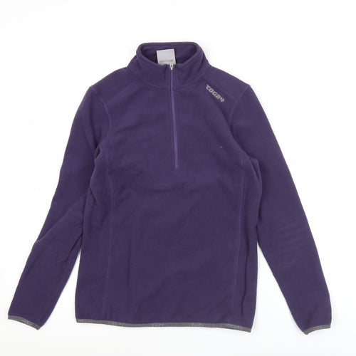 TOG24 Womens Purple Fleece Sweatshirt Size 8-10 1/2 Zip Pullover
