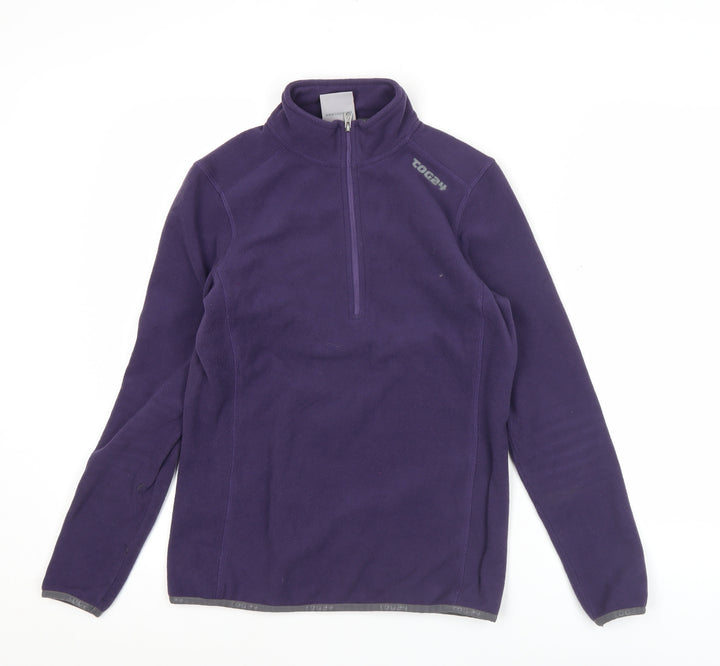 TOG24 Womens Purple Fleece Sweatshirt Size 8-10 1/2 Zip Pullover