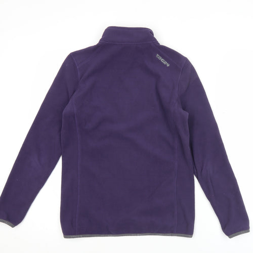 TOG24 Womens Purple Fleece Sweatshirt Size 8-10 1/2 Zip Pullover