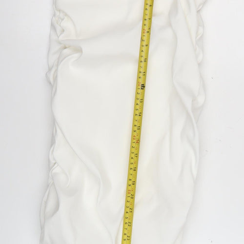 Zara Women White Strapless Bodycon Dress M Satin Party Cocktail