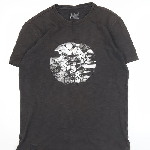 Ink Inc Men’s Black Graphic Print Sports T-Shirt Size S Cotton