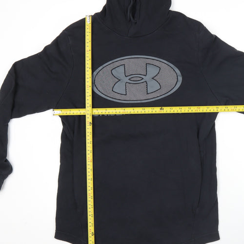 Under Armour Mens Black Pullover Hoodie Small Logo Sportswear