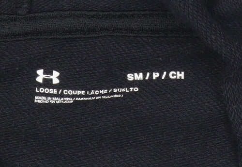 Under Armour Mens Black Pullover Hoodie Small Logo Sportswear