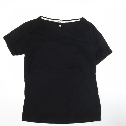 SMALLSHOW Womens Black M T-Shirt Scoop Neck Stretch Top