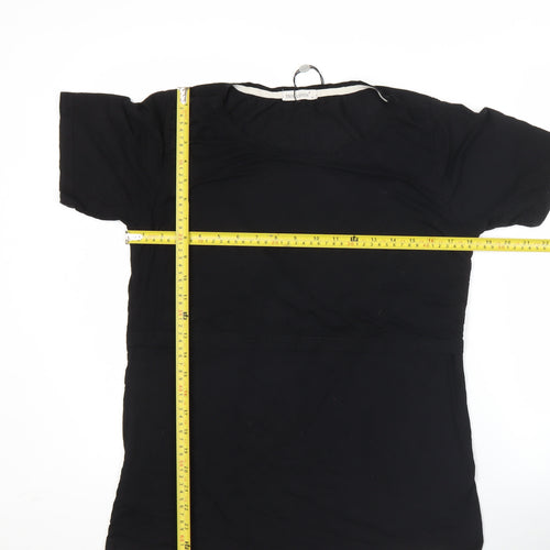 SMALLSHOW Womens Black M T-Shirt Scoop Neck Stretch Top