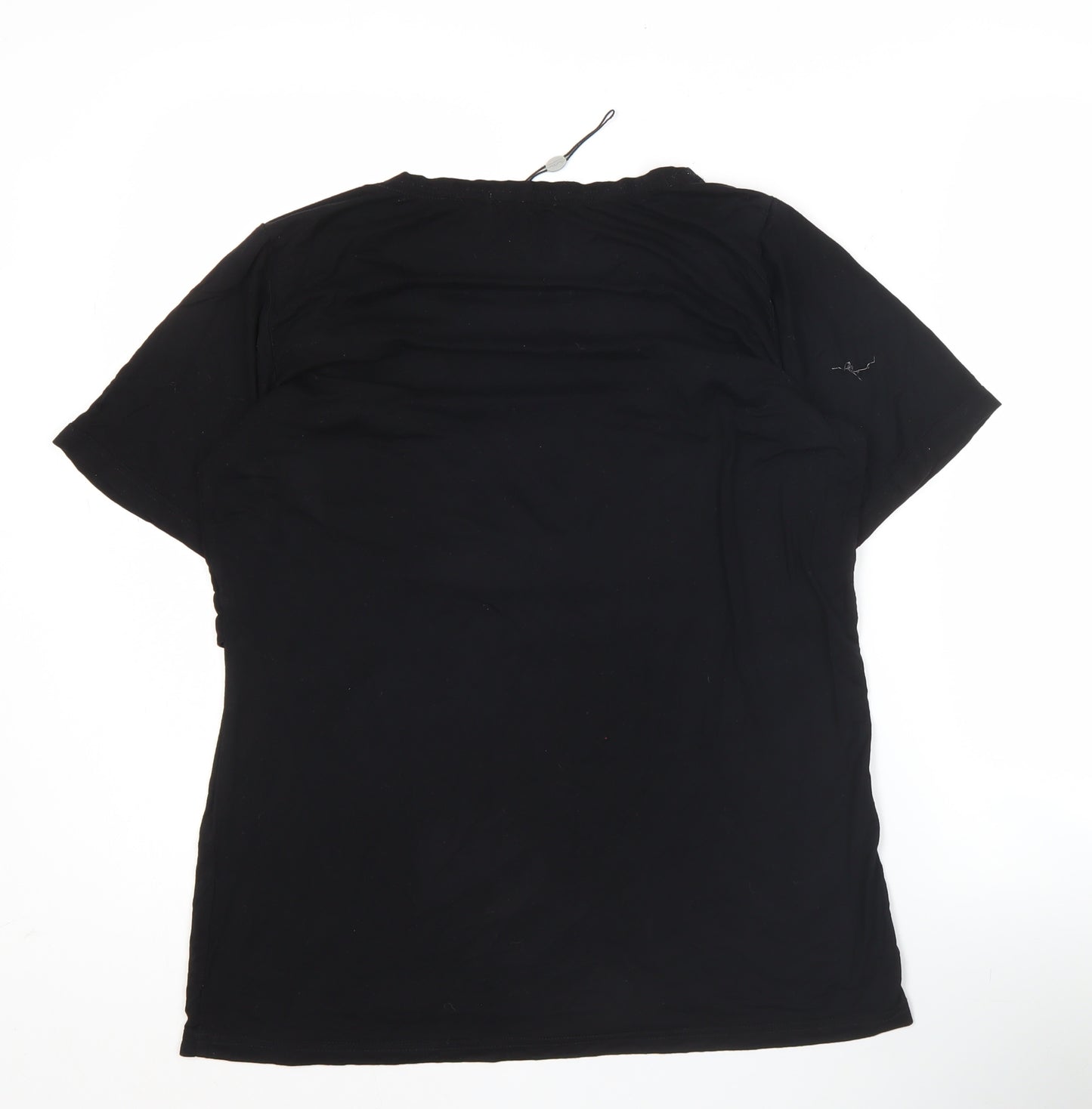 SMALLSHOW Womens Black M T-Shirt Scoop Neck Stretch Top