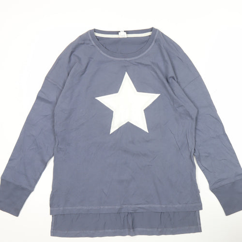 John Lewis Womens Blue Cotton Star Long Sleeve T-Shirt Size 10