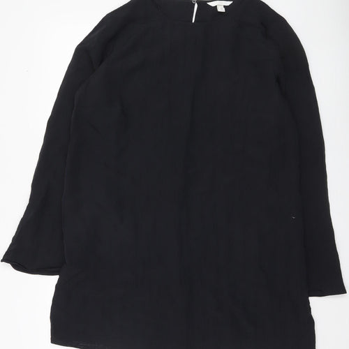 H&M Women’s Black Tunic Blouse L Long Sleeve Round Neck