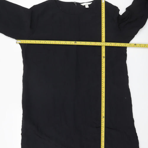 H&M Women’s Black Tunic Blouse L Long Sleeve Round Neck