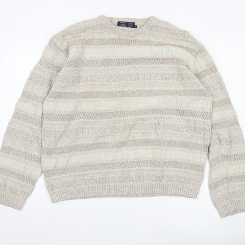 Debenhams Casual Club Men’s Beige Striped Knit Jumper L