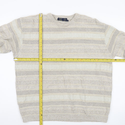 Debenhams Casual Club Men’s Beige Striped Knit Jumper L