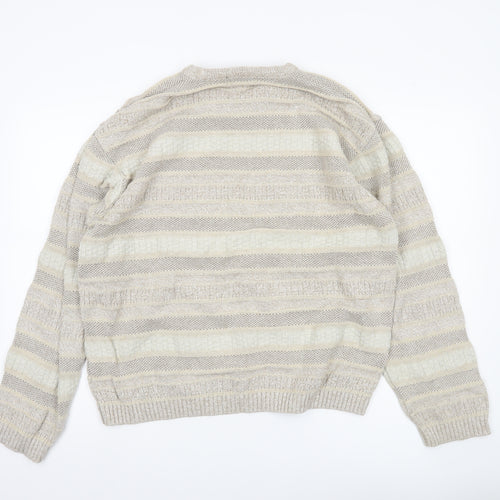 Debenhams Casual Club Men’s Beige Striped Knit Jumper L