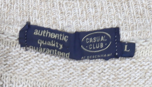 Debenhams Casual Club Men’s Beige Striped Knit Jumper L