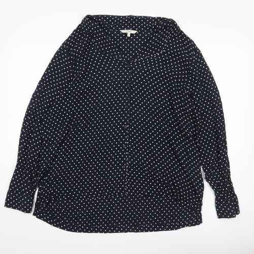 Next Women’s Blue Polka Dot Button-Up Shirt UK 20 Long Sleeve