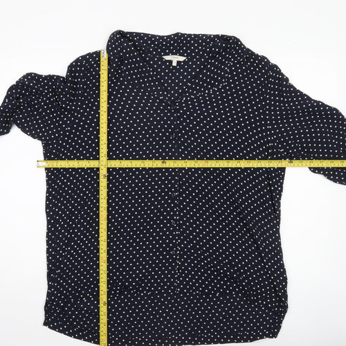 Next Women’s Blue Polka Dot Button-Up Shirt UK 20 Long Sleeve