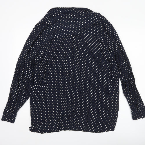 Next Women’s Blue Polka Dot Button-Up Shirt UK 20 Long Sleeve