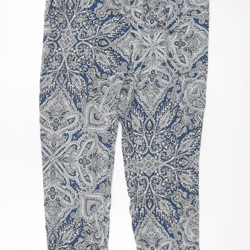Marks and Spencer Womens Blue Paisley Viscose Trousers Size 12