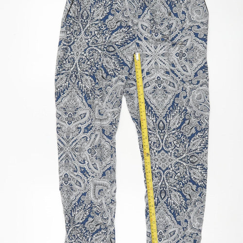 Marks and Spencer Womens Blue Paisley Viscose Trousers Size 12