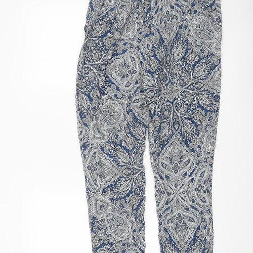 Marks and Spencer Womens Blue Paisley Viscose Trousers Size 12