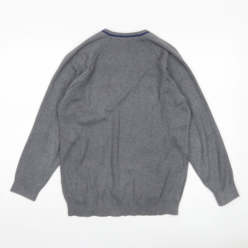 Magicfit Men's Grey V-Neck Knit Jumper XS Regular Fit
