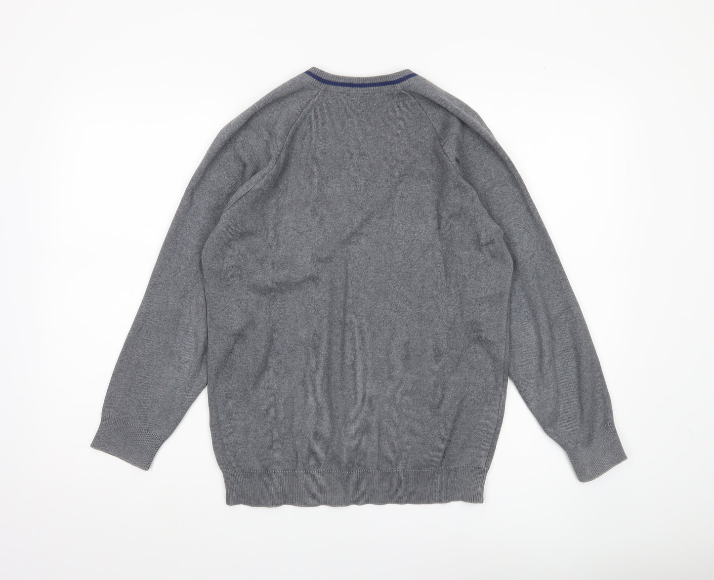 Magicfit Men's Grey V-Neck Knit Jumper XS Regular Fit