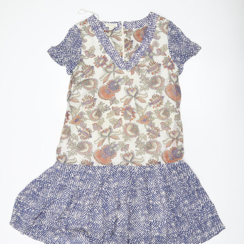 Monsoon Women’s Multicoloured Floral Shift Dress Size 8 Short Sleeve