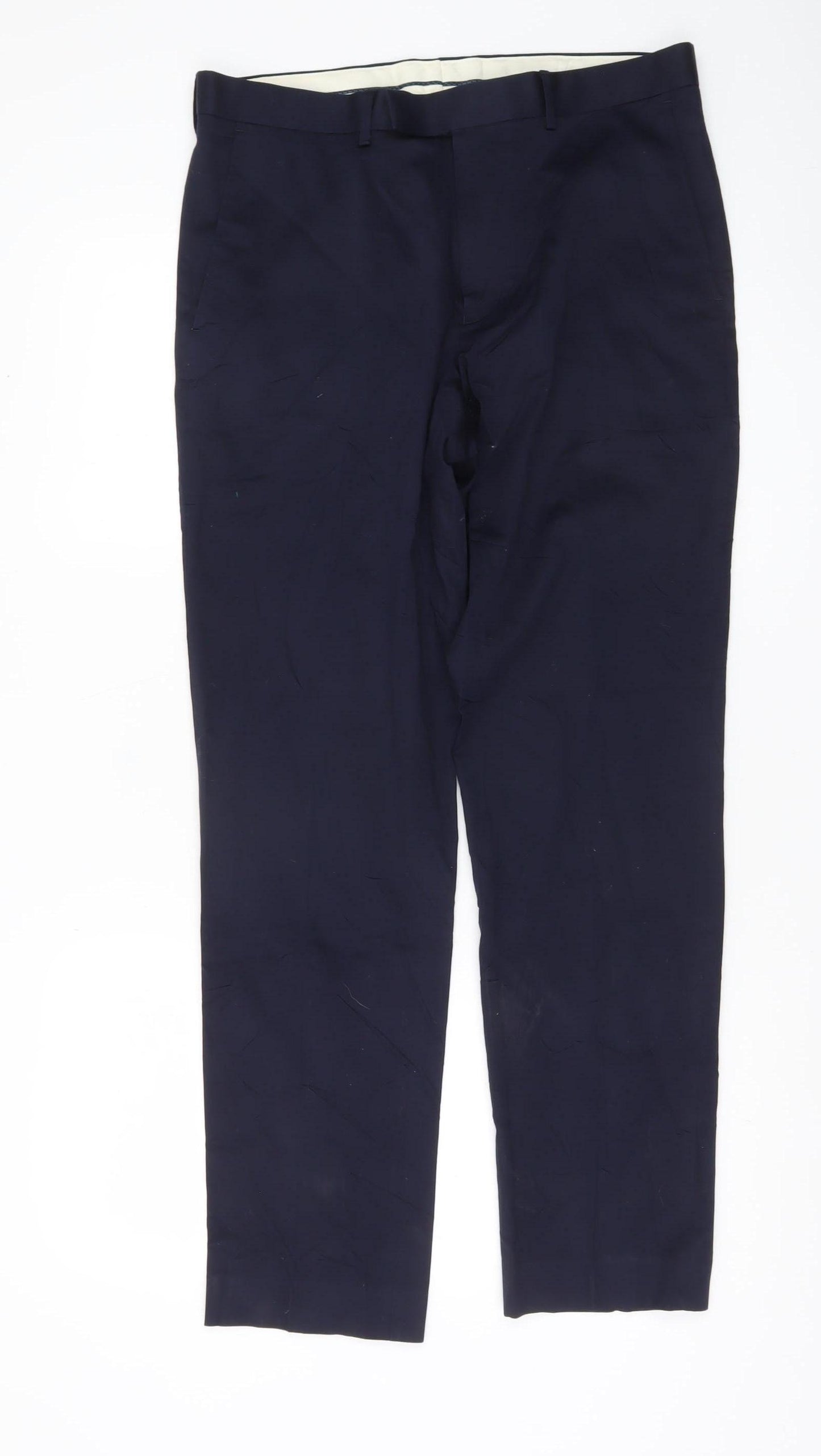 Marks and Spencer Men’s Blue Slim Fit Dress Pants 32W 31L