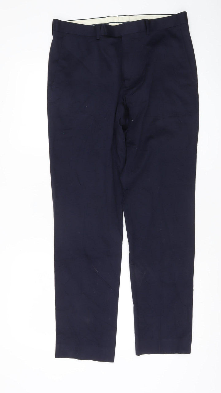 Marks and Spencer Men’s Blue Slim Fit Dress Pants 32W 31L