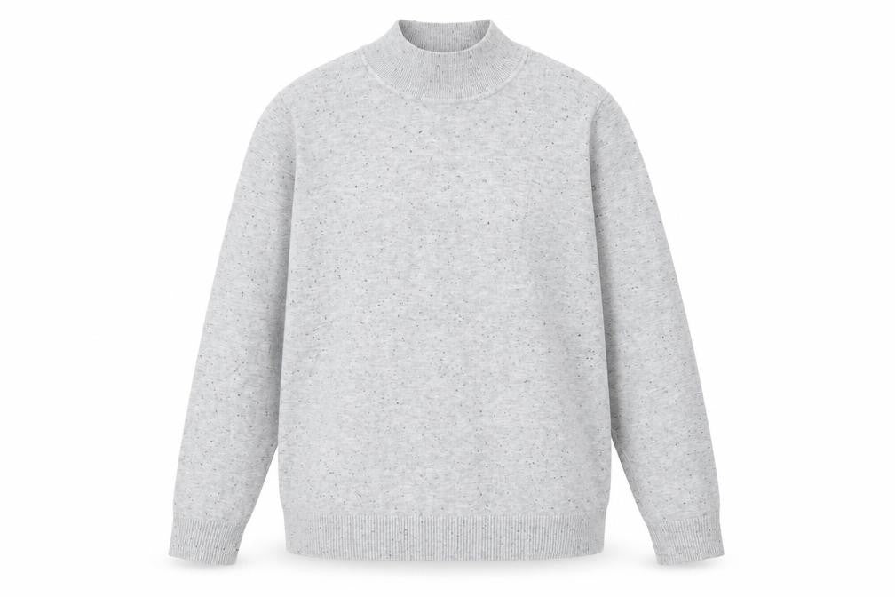 Front view of Verve Amie Women’s Grey Mock Neck jumper, size L