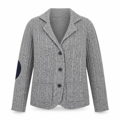 Cambridge Dry Goods Womens Grey Wool Blend Cardigan UK 12 Collared Knit