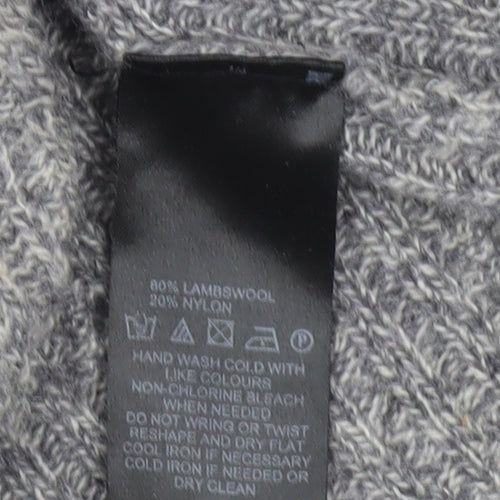 Cambridge Dry Goods Womens Grey Wool Blend Cardigan UK 12 Collared Knit
