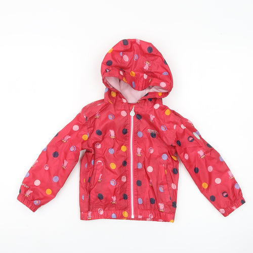 Regatta Girls Red Peppa Pig Rain Coat Jacket 24 Months Waterproof Hooded