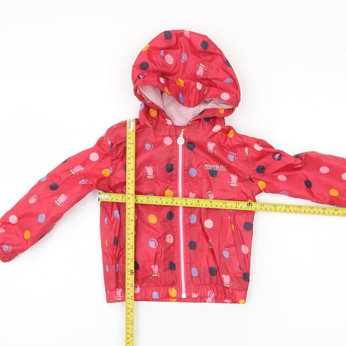 Regatta Girls Red Peppa Pig Rain Coat Jacket 24 Months Waterproof Hooded