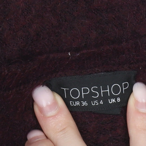 Topshop Women’s Purple Cardigan UK 8 Long Sleeve Knit Jumper