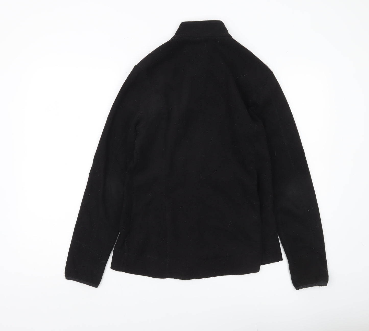 Quechua Women Black Fleece Jacket Size L Full Zip Outdoor