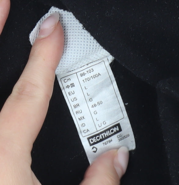 Quechua Women Black Fleece Jacket Size L Full Zip Outdoor