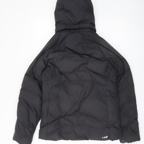 Wedze Women’s Black Puffer Jacket Coat Hooded Size 8 Winter Ski