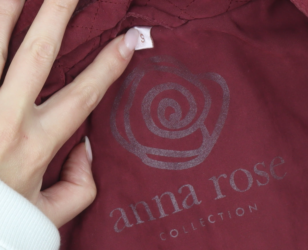 Anna Rose Women's Red Parka Coat Hooded Mid-Length Size S