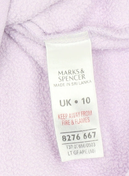 Marks and Spencer Womens Purple Size 10 Blouse Long Sleeve Polyester