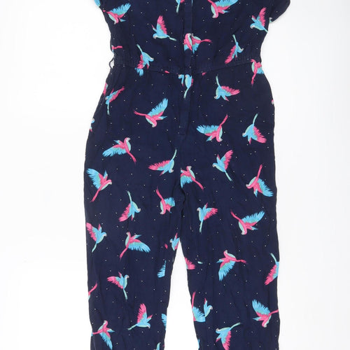 C&A Girls Blue Bird Print Sleeveless Jumpsuit Size 18 Plus Viscose