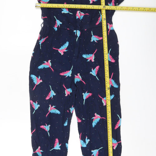 C&A Girls Blue Bird Print Sleeveless Jumpsuit Size 18 Plus Viscose