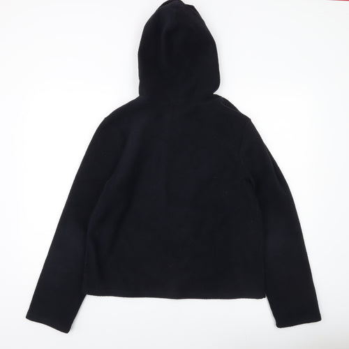 DKNY Womens Black Pullover Hoodie Fleece Sweatshirt Size L