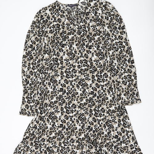 Marks and Spencer Women’s Multicoloured Leopard Print Shift Dress Size 14